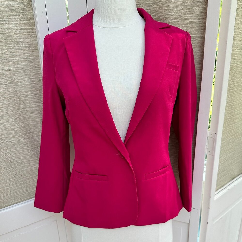 Forever 21 Fuchsia Pink Blazer Small Hot Pink Career Jacket